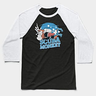 Scuba Monkey - Scuba Diving Chimp Baseball T-Shirt